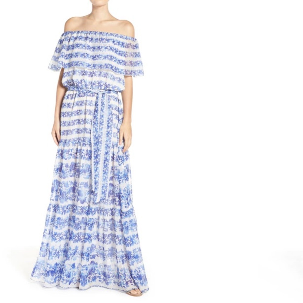 NWOT Eliza J Floral Off shoulder Maxi dress